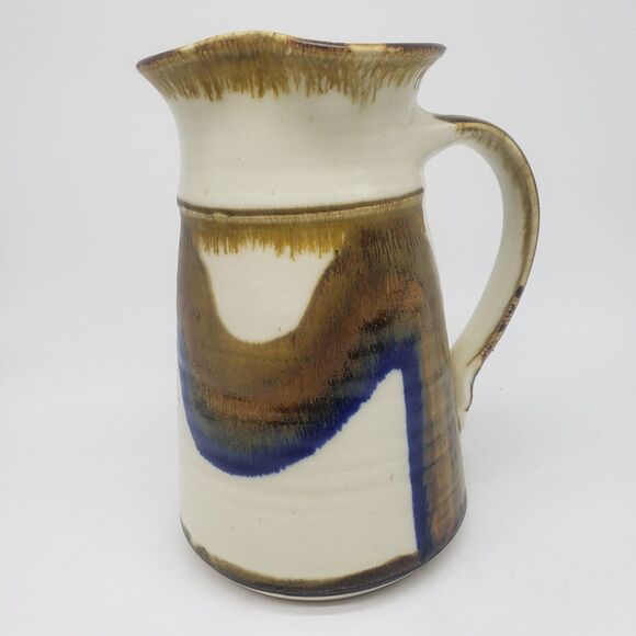 Vintage 1970s Fred Evangel Pottery Inc. New Mexico Pottery Ceramic Pitcher - Picture 5 of 12